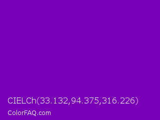 CIELCh 33.132,94.375,316.226 Color Image