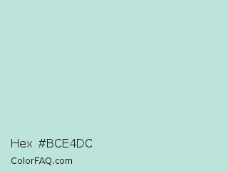 Hex #bce4dc Color Image