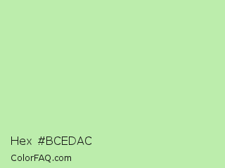 Hex #bcedac Color Image