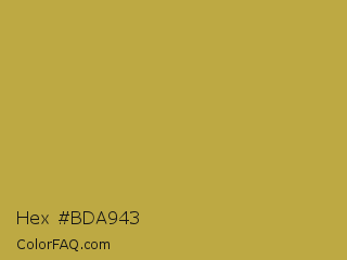 Hex #bda943 Color Image