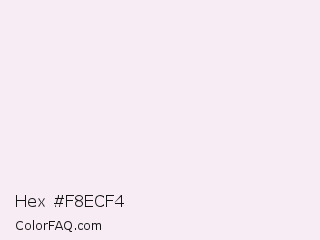 Hex #f8ecf4 Color Image