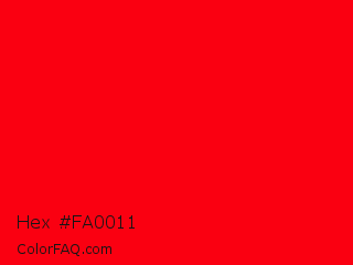 Hex #fa0011 Color Image