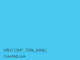 HSV 194°,70%,94% Color Image
