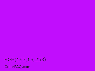 RGB 193,13,253 Color Image