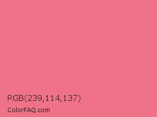 RGB 239,114,137 Color Image