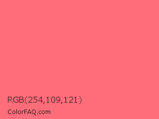RGB 254,109,121 Color Image