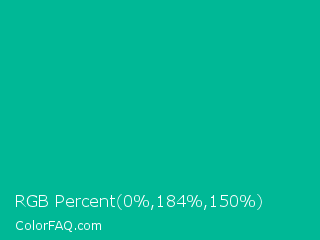 RGB Percent 0%,72%,59% Color Image