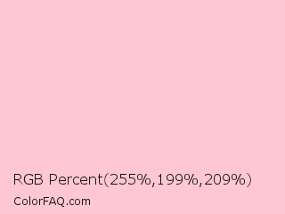 RGB Percent 100%,78%,82% Color Image