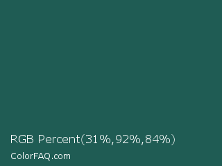 RGB Percent 12%,36%,33% Color Image