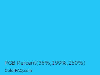 RGB Percent 14%,78%,98% Color Image
