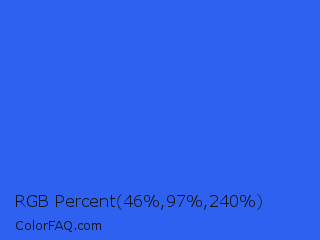 RGB Percent 18%,38%,94% Color Image