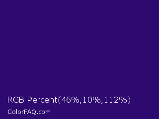RGB Percent 18%,4%,44% Color Image