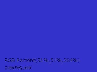RGB Percent 20%,20%,80% Color Image