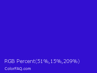 RGB Percent 20%,6%,82% Color Image