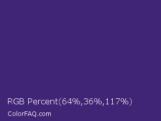 RGB Percent 25%,14%,46% Color Image