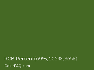 RGB Percent 27%,41%,14% Color Image