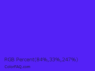 RGB Percent 33%,13%,97% Color Image