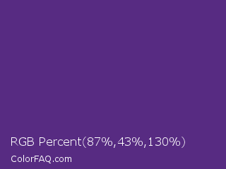 RGB Percent 34%,17%,51% Color Image