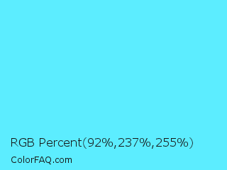 RGB Percent 36%,93%,100% Color Image