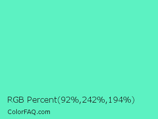 RGB Percent 36%,95%,76% Color Image