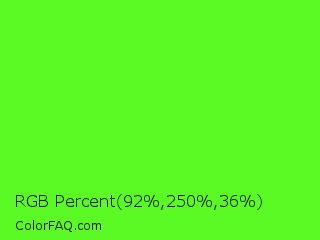 RGB Percent 36%,98%,14% Color Image