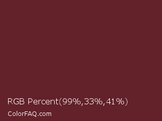 RGB Percent 39%,13%,16% Color Image