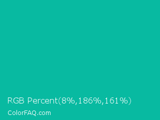 RGB Percent 3%,73%,63% Color Image