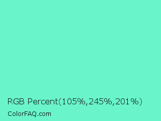 RGB Percent 41%,96%,79% Color Image