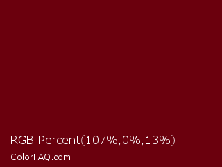 RGB Percent 42%,0%,5% Color Image