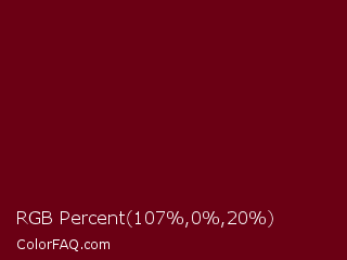 RGB Percent 42%,0%,8% Color Image