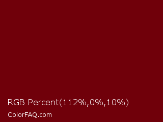 RGB Percent 44%,0%,4% Color Image