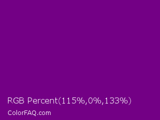 RGB Percent 45%,0%,52% Color Image