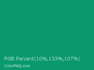 RGB Percent 4%,60%,42% Color Image