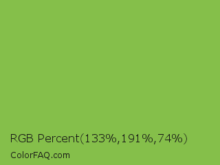 RGB Percent 52%,75%,29% Color Image