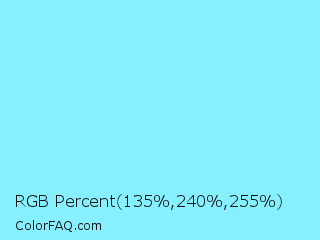 RGB Percent 53%,94%,100% Color Image