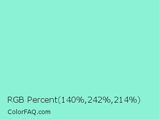 RGB Percent 55%,95%,84% Color Image