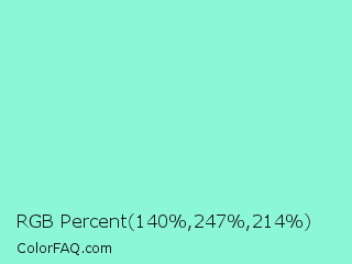 RGB Percent 55%,97%,84% Color Image
