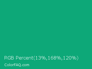 RGB Percent 5%,66%,47% Color Image
