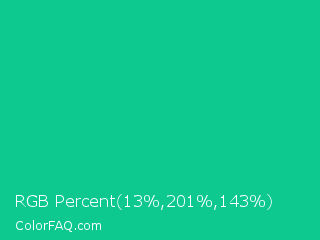 RGB Percent 5%,79%,56% Color Image