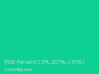 RGB Percent 5%,81%,57% Color Image