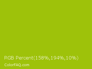 RGB Percent 62%,76%,4% Color Image