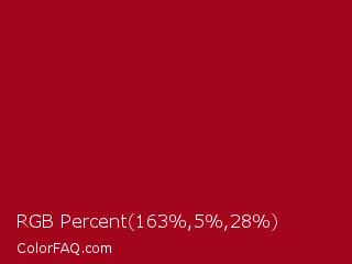 RGB Percent 64%,2%,11% Color Image
