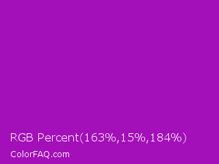 RGB Percent 64%,6%,72% Color Image
