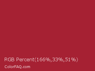 RGB Percent 65%,13%,20% Color Image