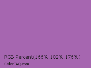 RGB Percent 65%,40%,69% Color Image