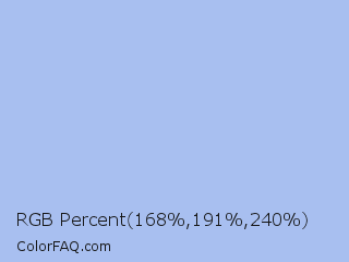 RGB Percent 66%,75%,94% Color Image
