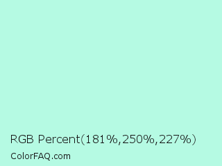 RGB Percent 71%,98%,89% Color Image