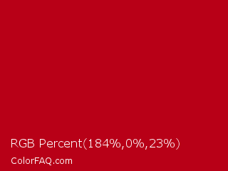 RGB Percent 72%,0%,9% Color Image