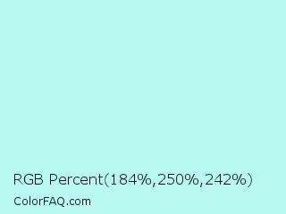 RGB Percent 72%,98%,95% Color Image
