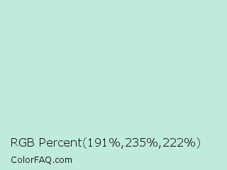 RGB Percent 75%,92%,87% Color Image